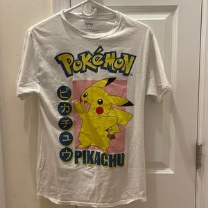 White Pokémon pikachu short sleeve.